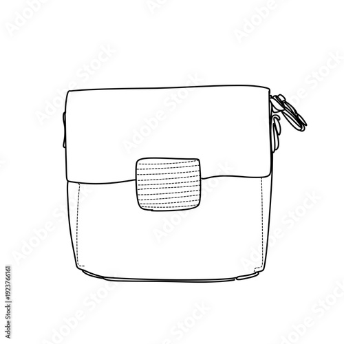 Detailed Line Art Illustration of a Stylish Handbag.