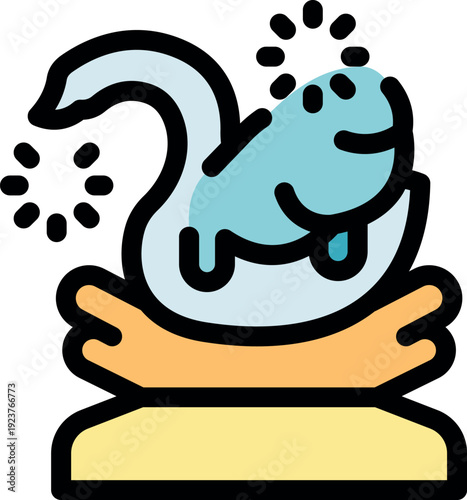 Veterinarian gently holding a newborn puppy, providing essential care after birth