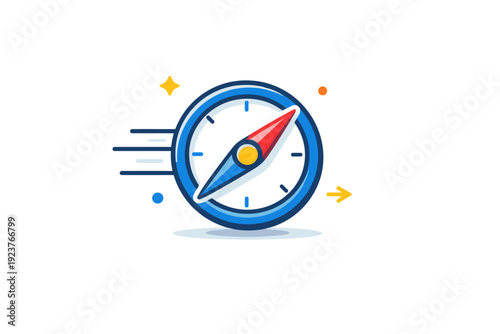 Leadership concept modern management mindset shown through a compass icon with subtle motion lines, expressing direction, balance, and steady progress.