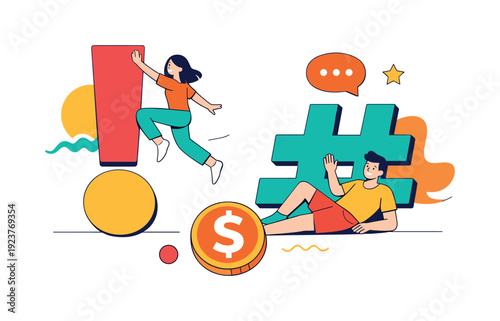 Dynamic Minimalism Art. Expressive minimal design. Open space interrupted by bold typography or graphic