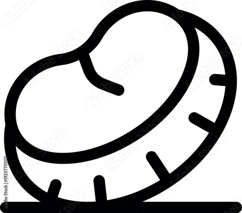 Minimalist vector illustration representing a piece of meat, ideal for food related projects