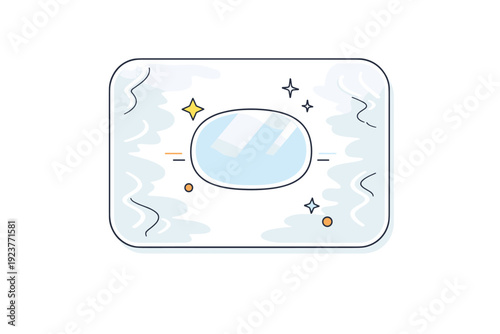 Steam traces on mirrors. A mirror showing soft steam patterns with a clear patch where someone recently looked through. Temporary clarity in