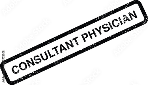Black rubber stamp with text CONSULTANT PHYSICIAN in a rectangular outline on a white background