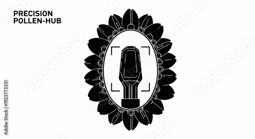 Abstract floral design with technological focus and precision element