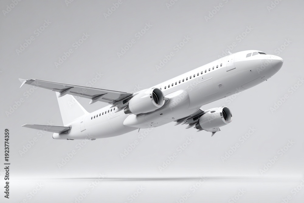 Obraz premium Sleek modern airplane soaring skyward.