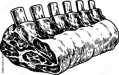 Vintage Engraving Standing Rib Roast Prime Rib Rack