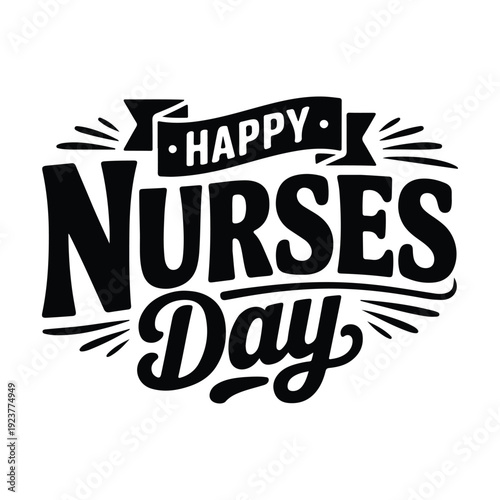 International nurse day Calligraphy isolated on white background. International Nurses Day. Happy Nurses Day. Modern brush Typography Vector illustration.