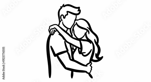 silhouette of a young lovers