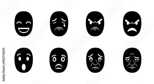 set of face emotion 