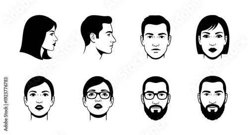set of human face 