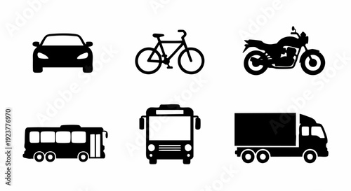 transportation icons set vector