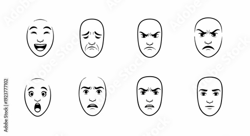 vector illustration of a set of face emotion 