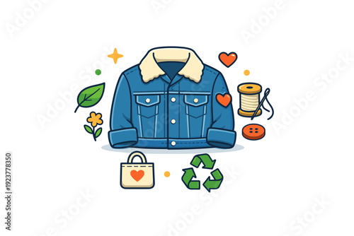 Vintage clothing styles symbolizing sustainable fashion and appreciation for long lasting design. A simple editorial composition where a well loved garment