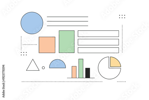 Geometric editorial background. Simple shapes aligned in a modular layout, suggesting structure and clarity. Calm professional mood with modern simplicity.