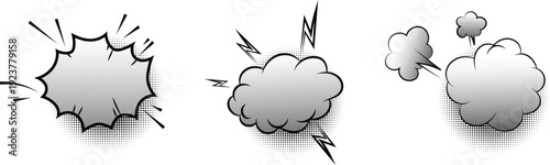 Chatbubble explosion speech bubbles comic style