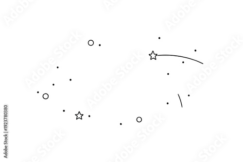 "Abstract universe: infinite expansion". Minimalistic one-line drawing of a spiraling cosmic
