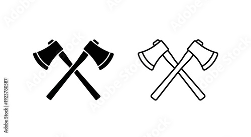 Labor day symbols axes crossed black and white vector art Vector