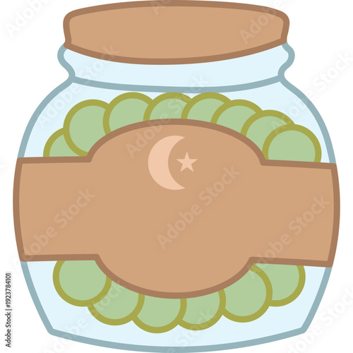 Jar of Pickled Goods with Crescent