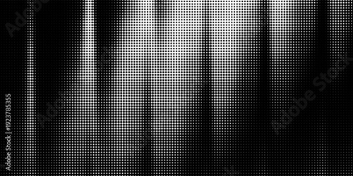 Dotted halftone gradient texture. Vanishing polka dot background. Repeating dots gradation pattern background. Black fading comic pop art overlay backdrop. Raster effect wallpaper. Vector halftone