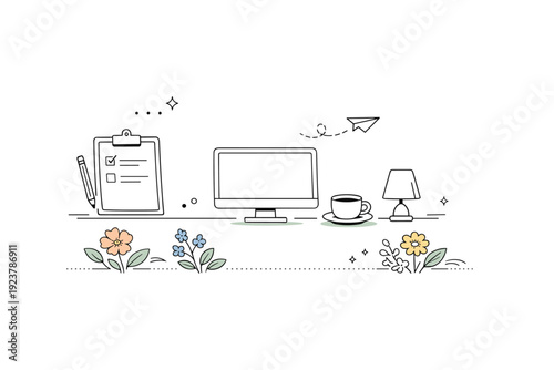 Soft floral highlights. A clean editorial scene with a few understated floral accents aligned along a subtle baseline, enhancing structure without crowding the