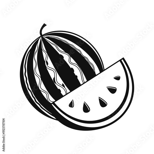 vector illustration of a ripe melon