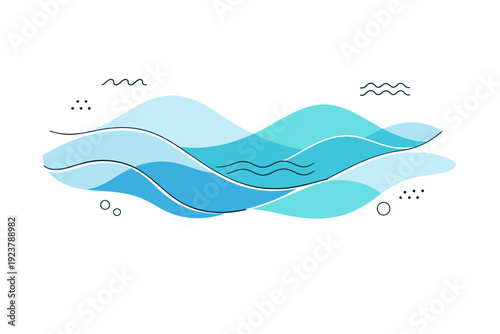Abstract water background. Smooth flowing water shapes layered lightly to suggest depth without realism. Calm and modern surface design with editorial clarity.