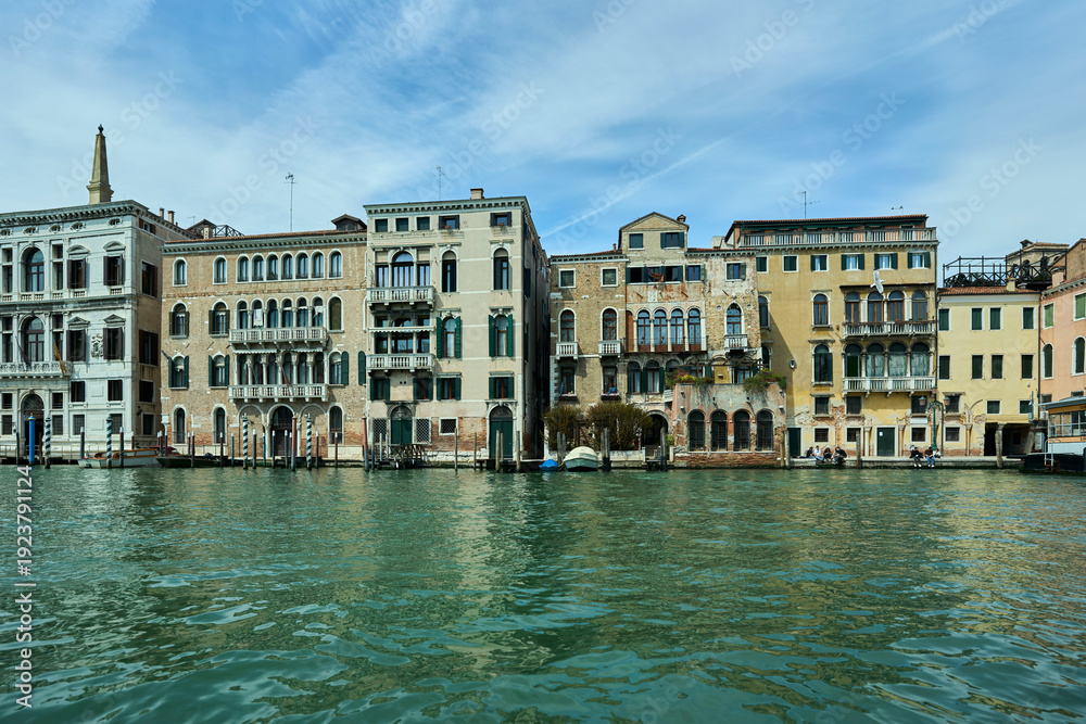 Fototapeta premium Venice grand canal architecture, historic buildings lining water