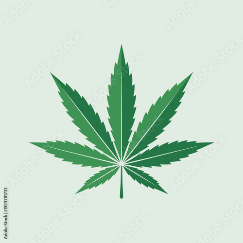Cannabis Leaf Icon Green Marijuana Plant Silhouette Illustration