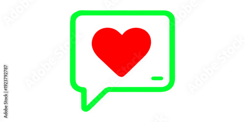 Red heart shaped speech bubble vector illustration as a romantic love symbol for Valentine's Day card decoration and holiday design