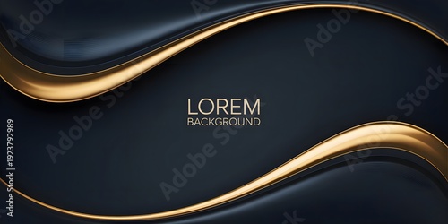A dark background with gold accents and a modern design