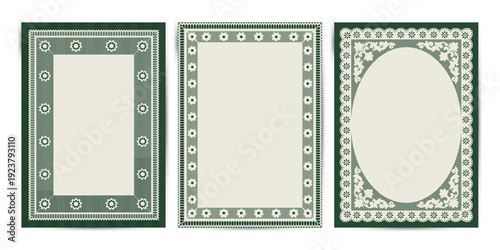 Elegant Lace Frames collection. Card or invitation Vector design