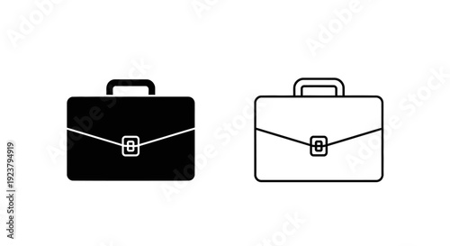 Labor day briefcase icons set, minimalist office symbols, professional work tools Vector