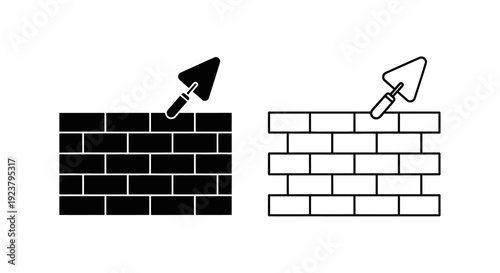 Labor day construction brick wall trowel icon design vector illustration Vector