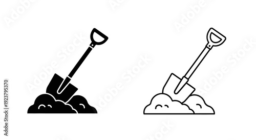 Labor day shovel snow and soil digging tools illustration Vector