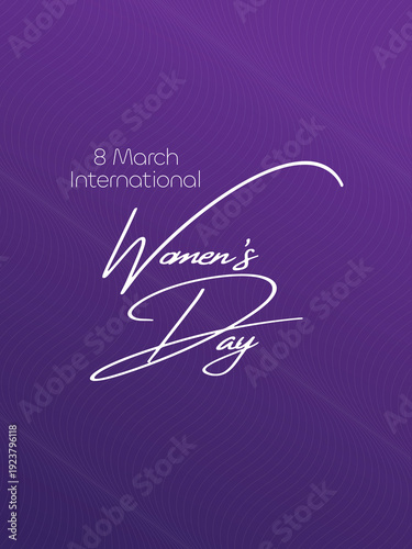 8 March Women's history month poster with clean text designs