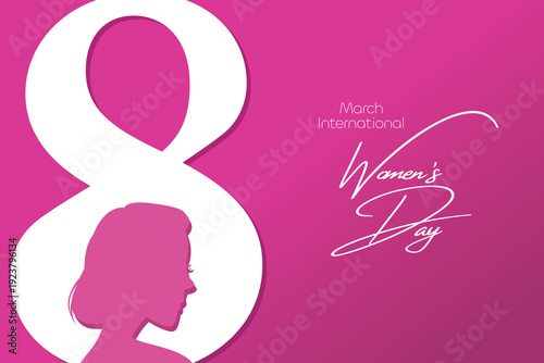 8 March Women History Month poster with big text and clean design