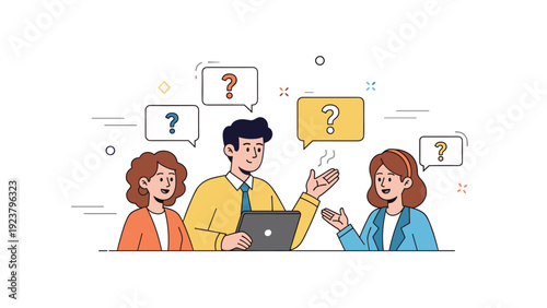 Young cartoon professionals engaging in a collaborative discussion