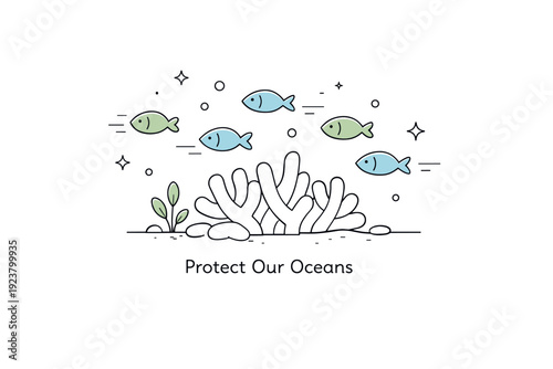 Underwater environmental awareness. Small fish swimming above pale coral structures with gentle, slow movement. Quiet, reflective mood about