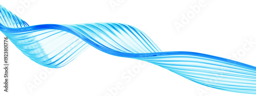 Liquid glass transparent wave ribbon. Fluid flow line curve shape