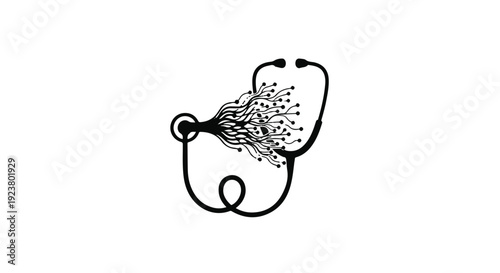 stethoscope with lightbulb medical innovation concept