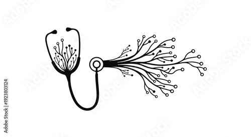 Stethoscope with branching lungs and airways