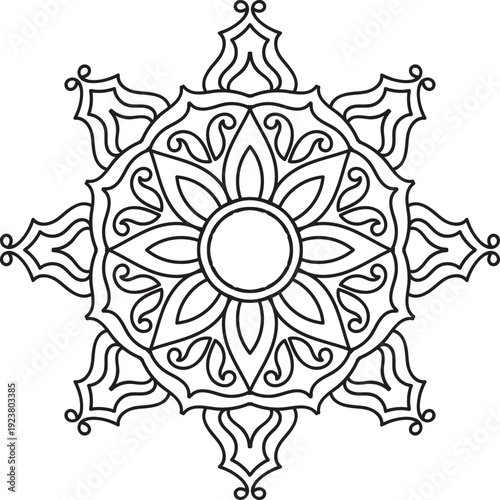 Vector black and white mandala.