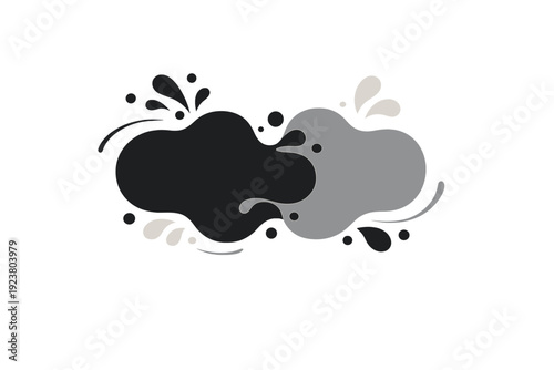 Ink drop overlays. Abstract liquid ink shapes gently colliding and merging together. Calm creative energy with smooth organic transitions.