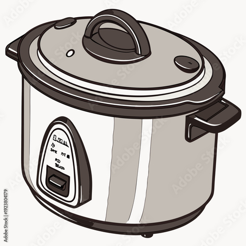 Electric rice cooker with digital display and lid kitchen appliance