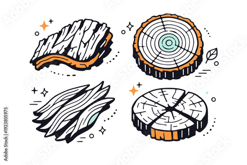 Bark Macro Serenity. Bark and wood macro details. Editorial-style scene focusing on abstract close-up textures of tree bark rings and wood fibers, enlarged and