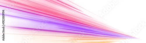 Magenta, purple and orange neon streaks curve across a dark canvas, symbolizing vibrant speed, forward motion, and innovation. Perfect for futuristic graphics. PNG