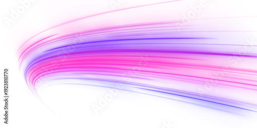 Pink and purple neon loops spin in circular motion, representing dynamic energy, speed, and futuristic innovation. Great for branding. PNG