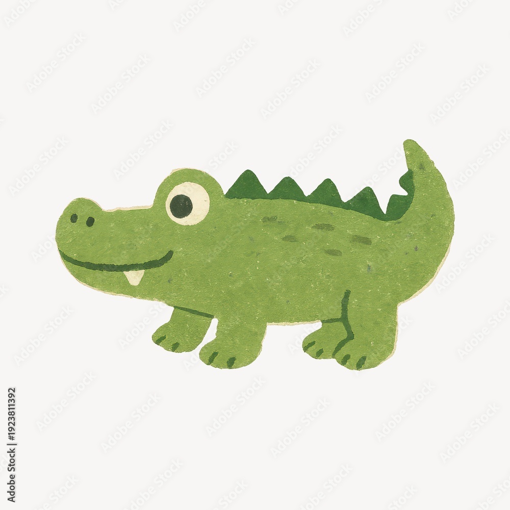 Fototapeta premium Cute cartoon crocodile illustration