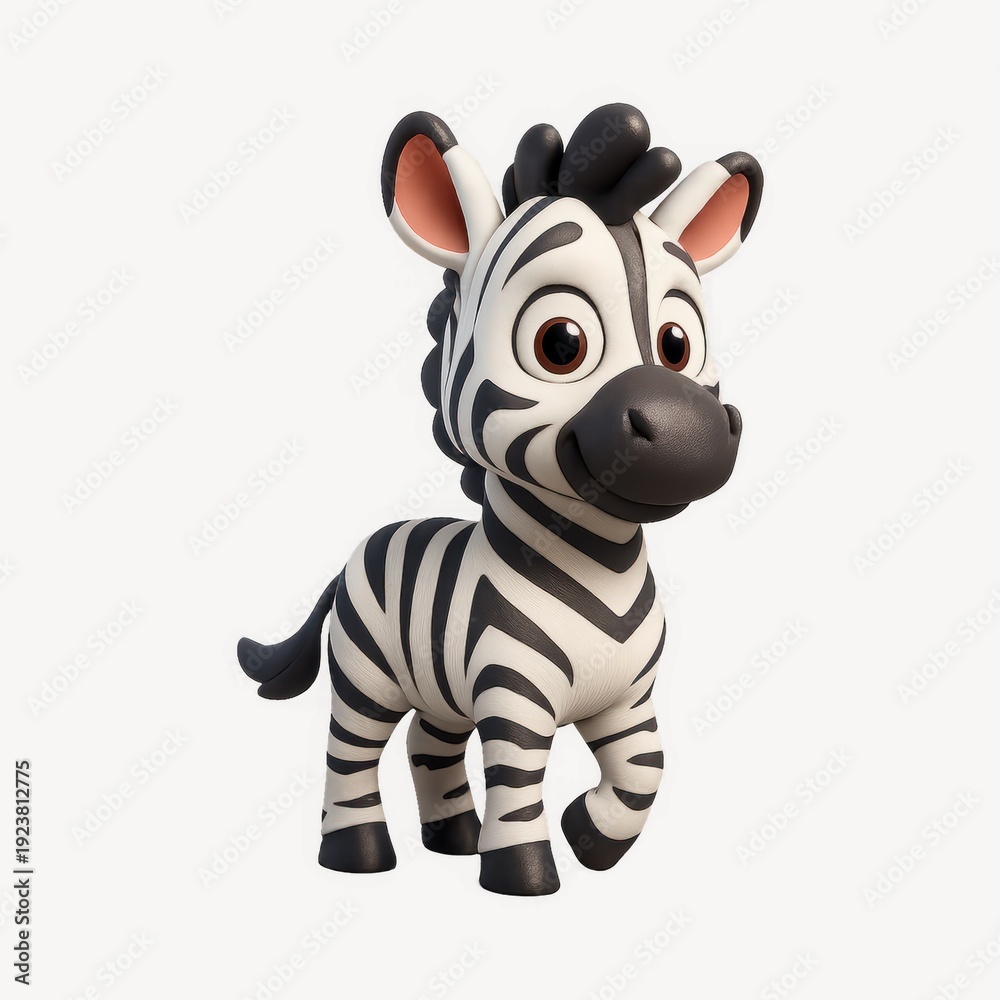 Fototapeta premium Cute cartoon zebra illustration.