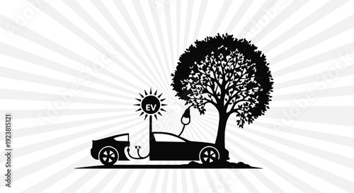 eco friendly transportation solar car tree